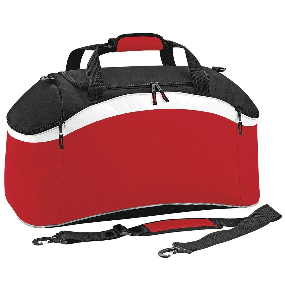 BagBase Teamwear Sport Holdall / Duffle Bag (54 Litres) - Classic Red/ Black/ White