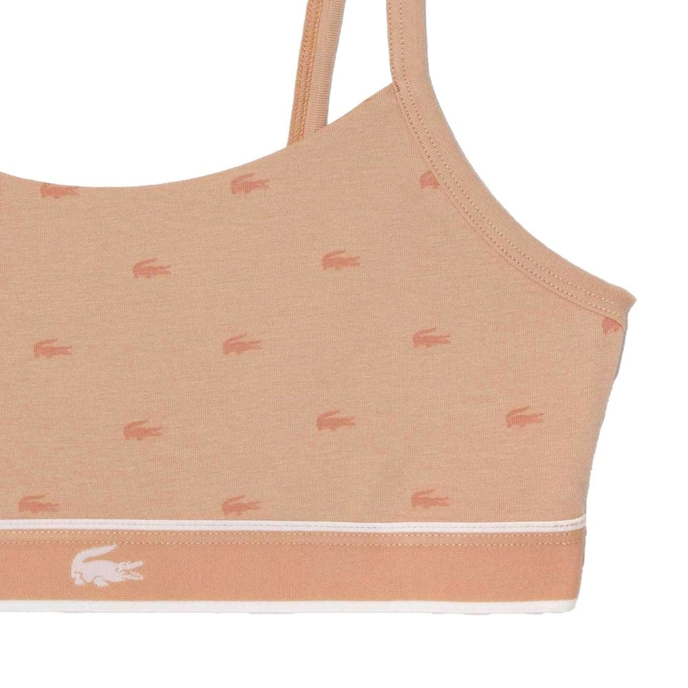 Lacoste Womens/Ladies Logo Cotton Stretch Bralette - Pink