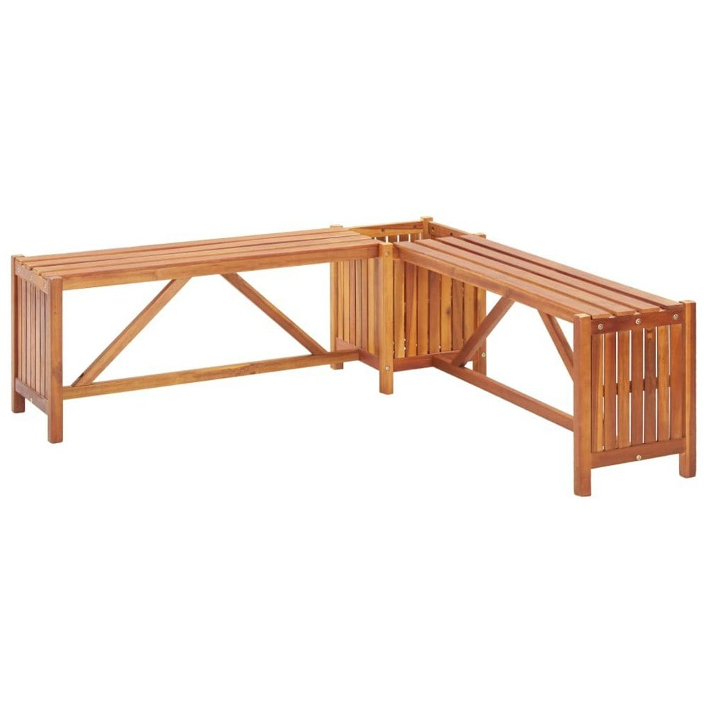Berkfield Garden Corner Bench with Planter 117x117x40cm Solid Acacia Wood