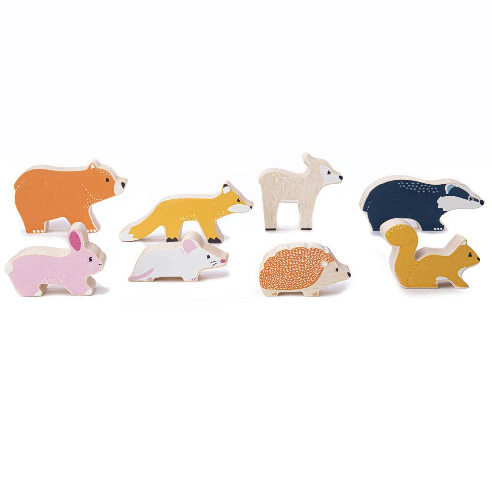 Bigjigs Toys Wooden Woodland Animals - 8 Piece Animal Stacking & Balancing Toy