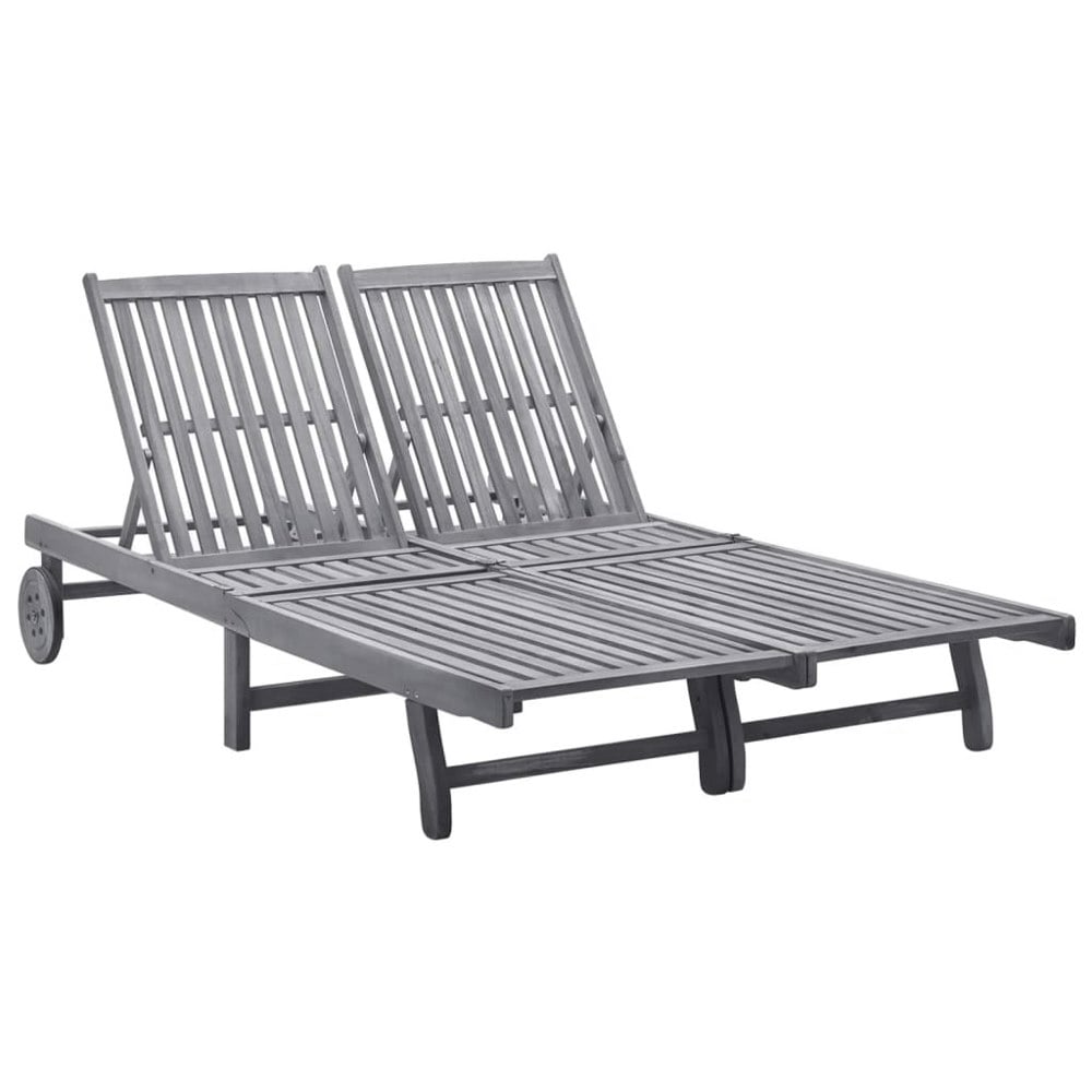 Berkfield 2-Person Sun Lounger Solid Acacia Wood