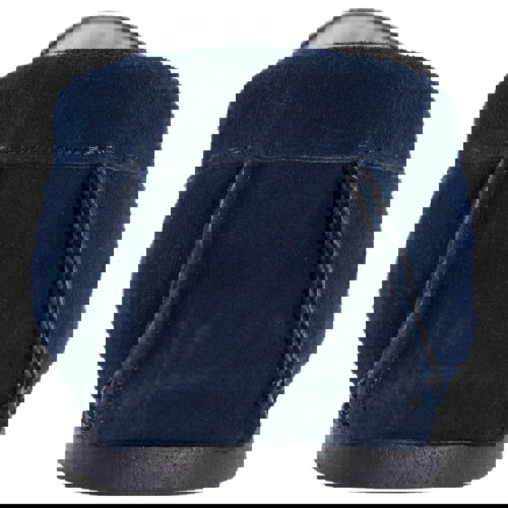 Eastern Counties Leather Mens Berber Fleece Lined Suede Moccasins - Navy