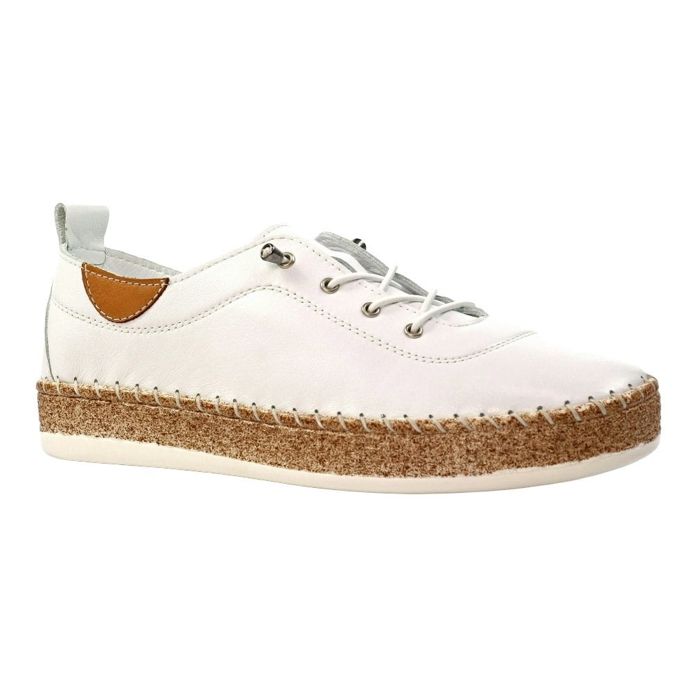 Lunar Womens/Ladies Evie Leather Plimsolls - White