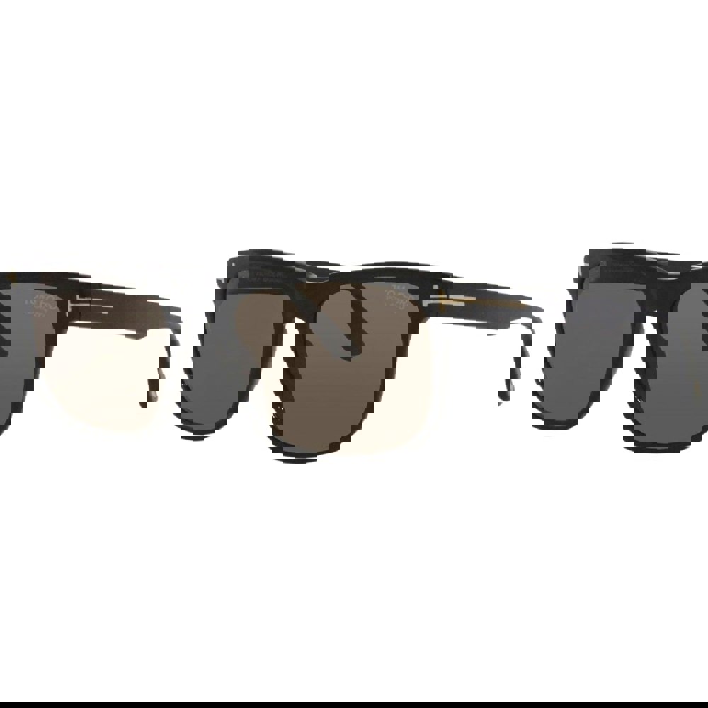 Tom Ford Stephenson Brown Polarized Lens Shiny Black Sunglasses One Size