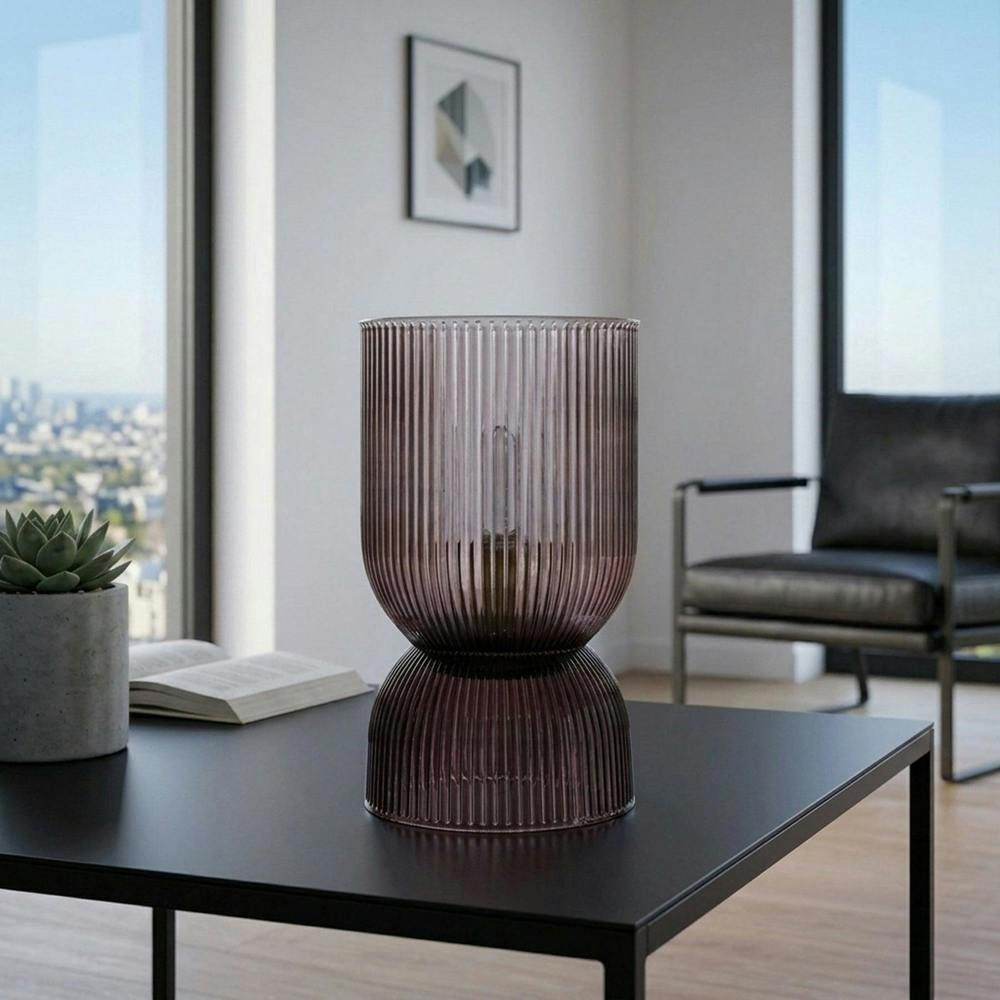 Garden Greatness Relica Curved Taupe Glass Lamp