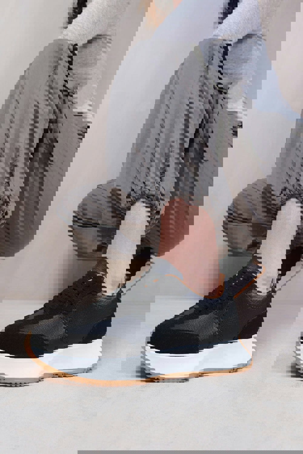 Where's That From Metro Runner Sneakers Trainers in Black Suede