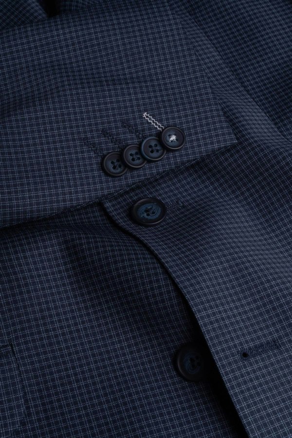 House of Cavani Bond Check Blazer - Navy