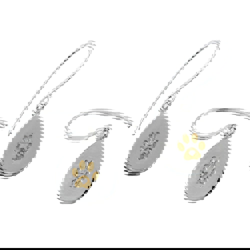 Silver Pawprint Earrings - Reeves & Reeves