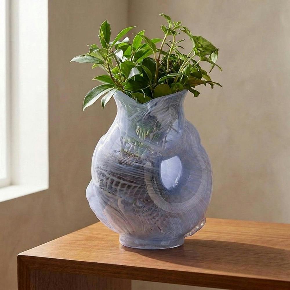Garden Greatness Oceanic Aqua Fish Sculptural Glass Vase