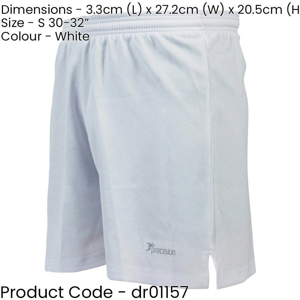 S ADULT Elastic Lightweight Football Gym Training Shorts - Plain WHITE 30-32"