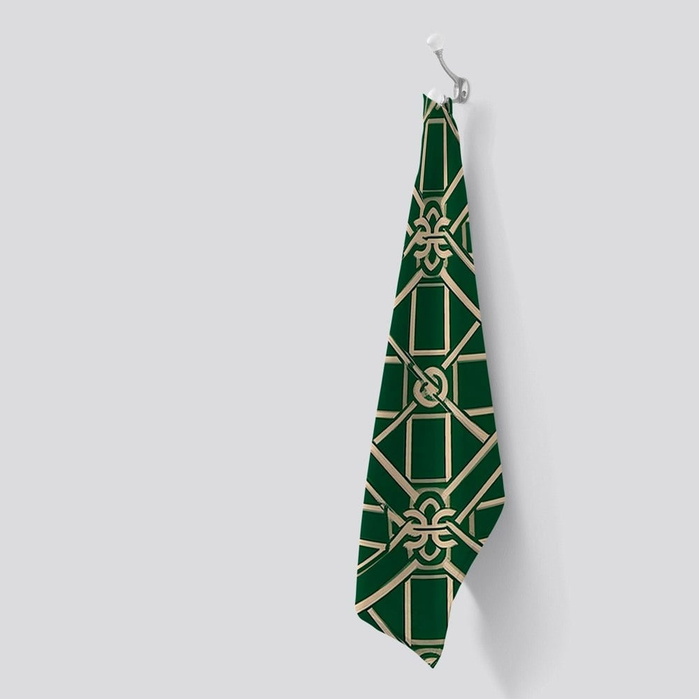 Warren Reed Green Lattice Design Tea Towel