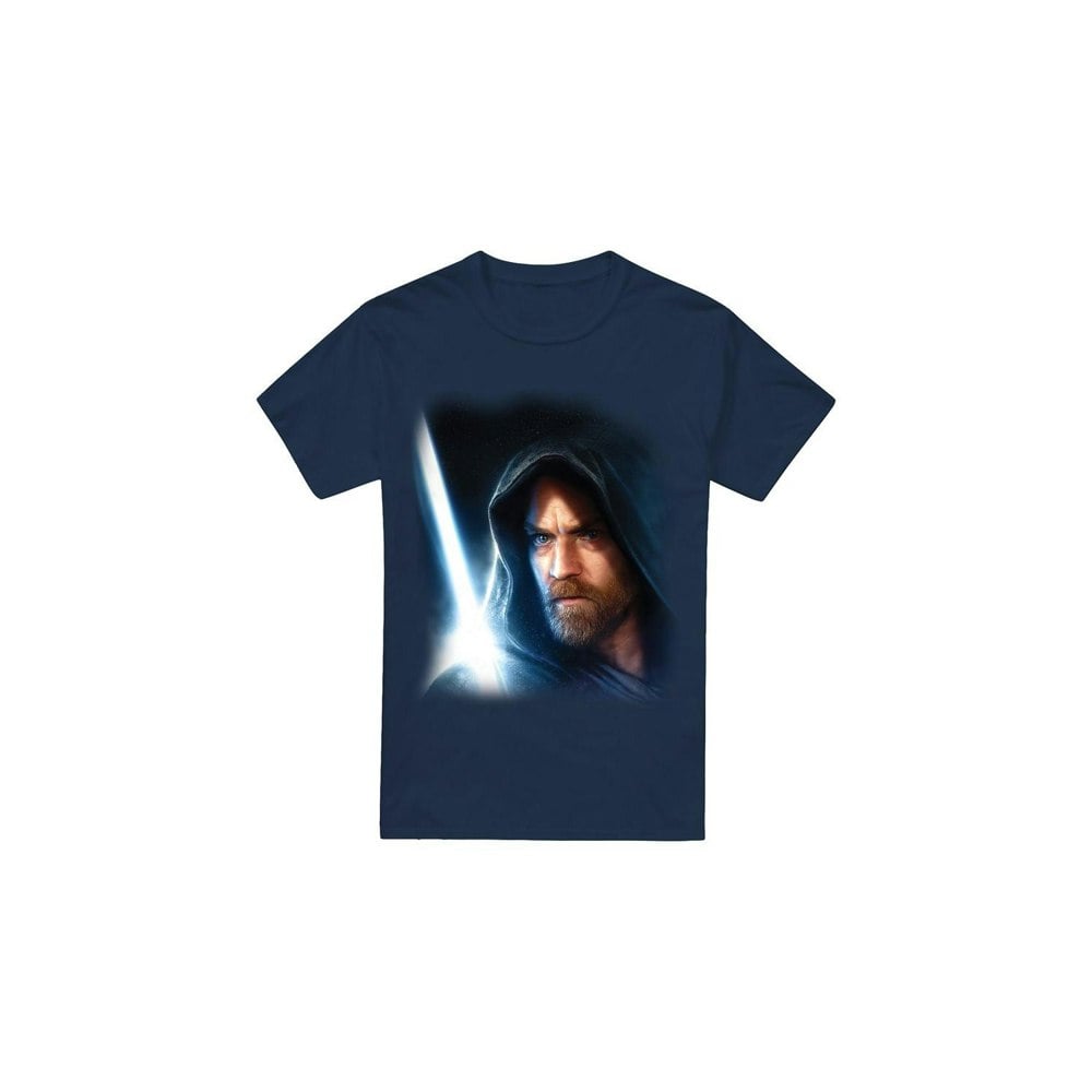 Star Wars Mens Obi Wan Kenobi Poster T-Shirt - Navy