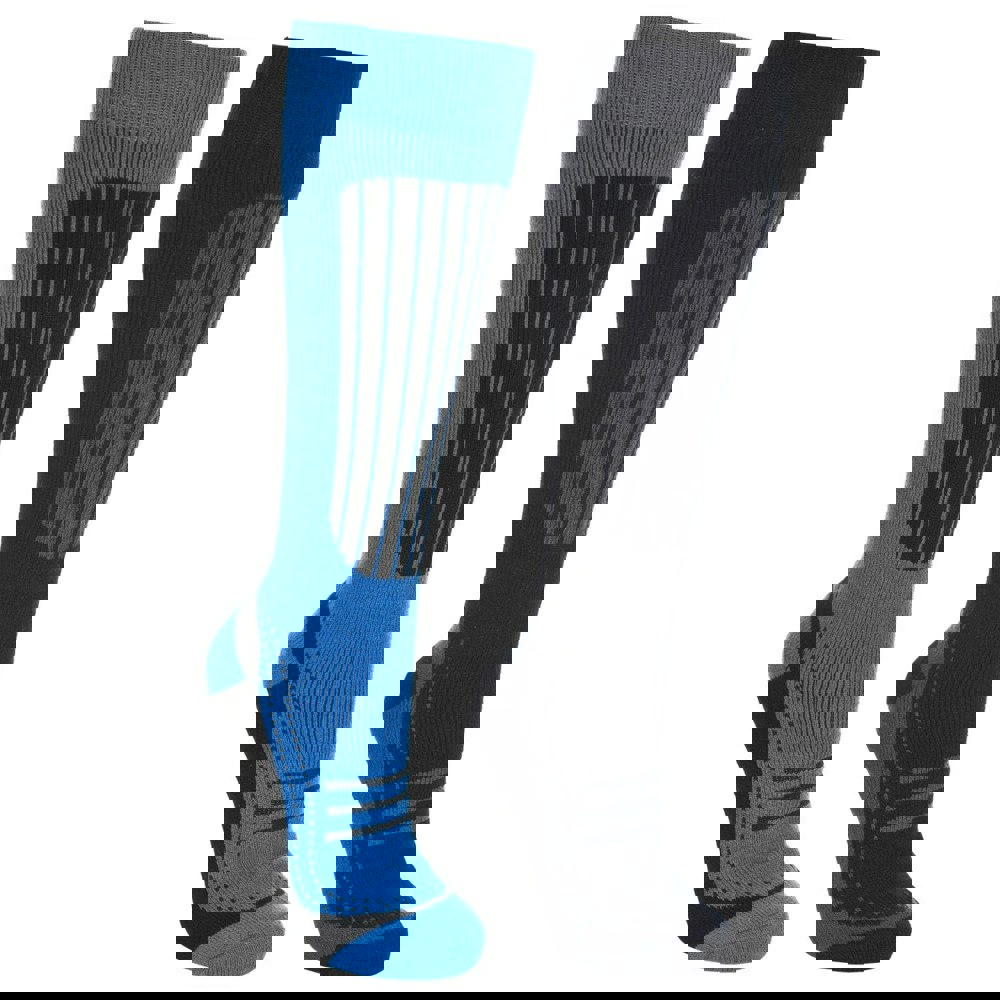 Trespass Mens Langdon II Ski Socks (2 Pairs) - Black/Bright Blue
