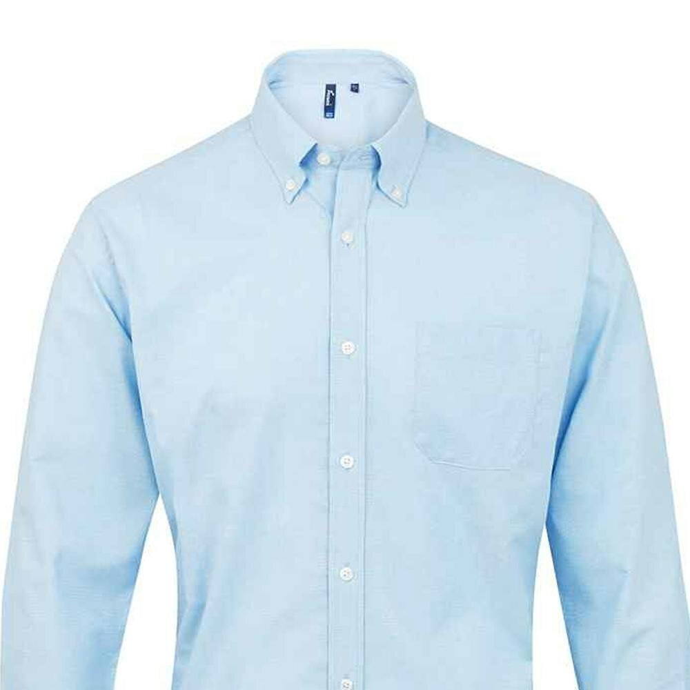 Premier Mens Signature Oxford Long-Sleeved Shirt - Light Blue