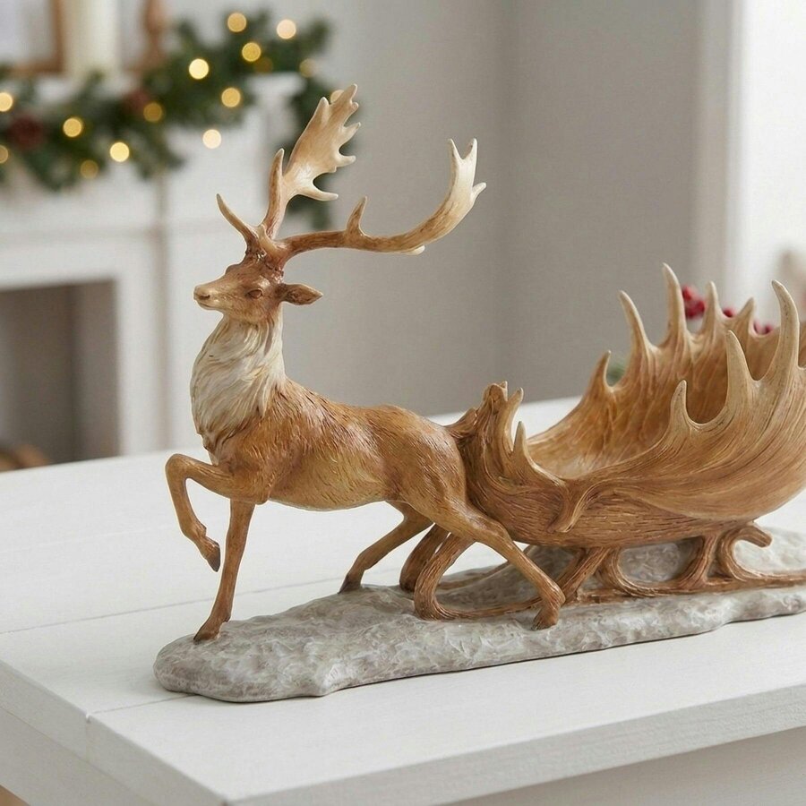 Garden Greatness Detailed Reindeer and Sleigh Christmas Decor
