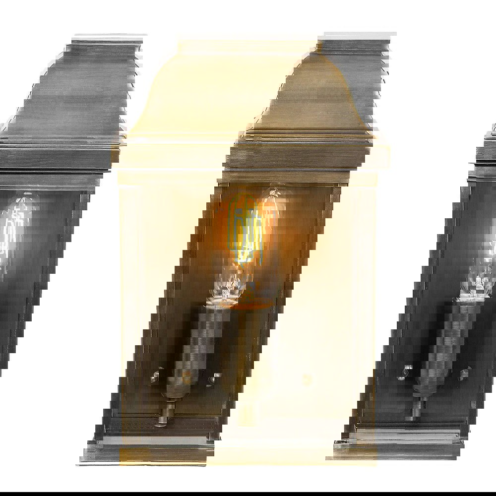 Outdoor IP44 Wall Light Aged Brass LED E27 100W d02556 Loops