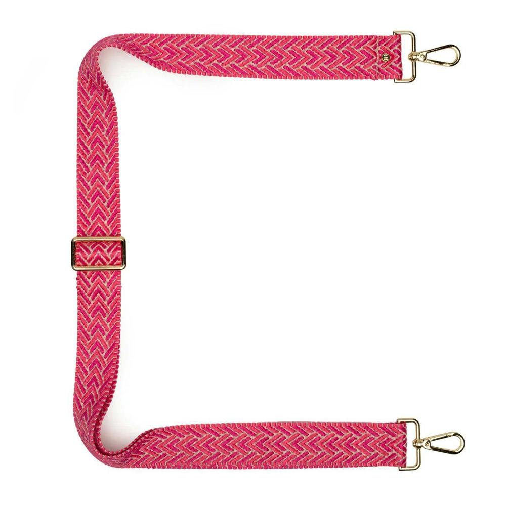 Elie Beaumont Crossbody strap - Cerise Herringbone