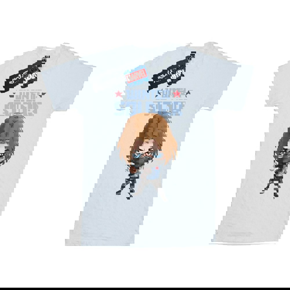 Marvel Womens/Ladies Winter Soldier Bucky Toon Cotton Boyfriend T-Shirt - White
