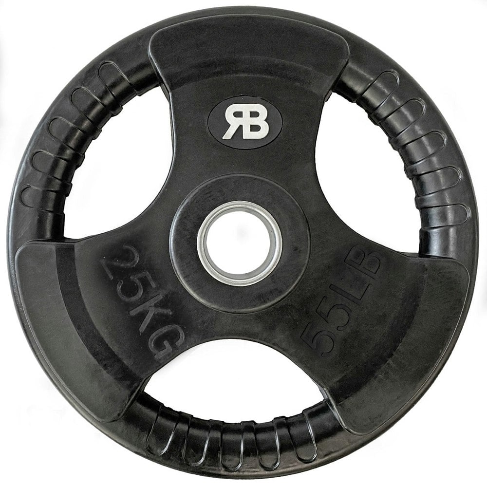 Where's That From 25kg Pair Olympic Cast Iron Tri Grip Weight Plates Set
