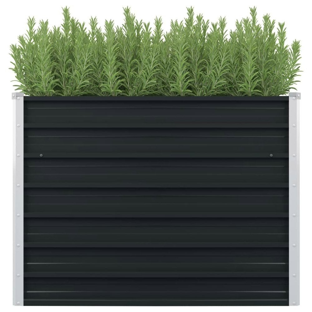 Berkfield Raised Garden Bed Anthracite 100x100x77 cm Galvanised Steel