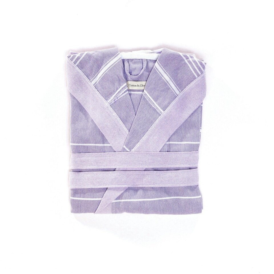 Cotton and Olive New Trendy Unisex Cotton Hammam Robe, Lavender | SECONDS