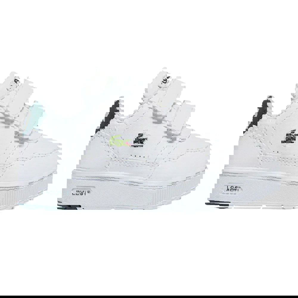Lacoste Kids T-Clip Touch Fastening Trainers - White/Green