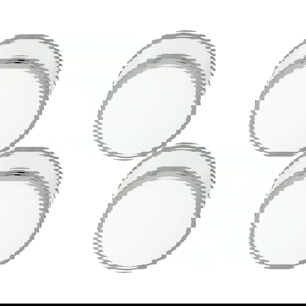 2 PACK Wall Flush Ceiling Light Colour White Shade White Chrome Plastic LED 24W Loops