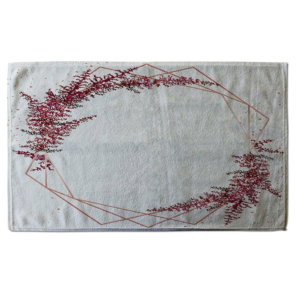 Benjamin Tate Design Pink Flower And Geometric Shapes (Bath Towel)