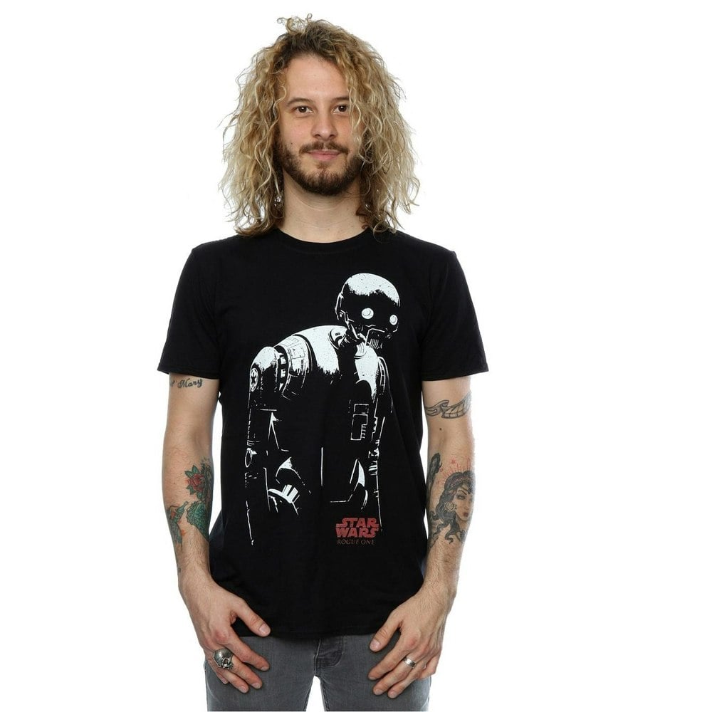 Star Wars Mens Rogue One K-2SO T-Shirt - Black