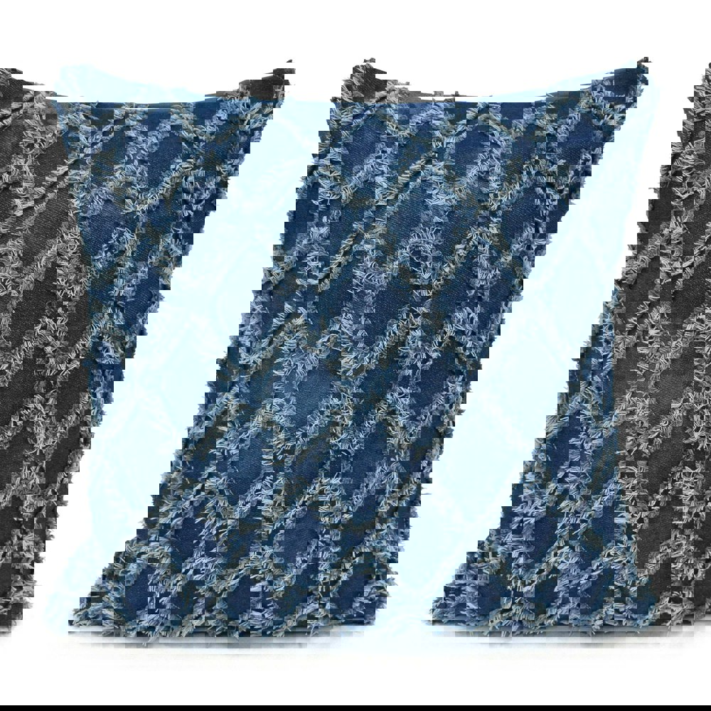 Intimates Modern Denim Tuft Cushion - 43cm x 43cm
