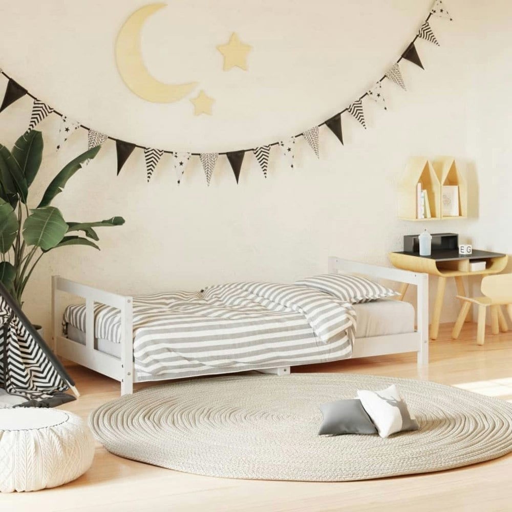 Berkfield Kids Bed Frame White 80x160 cm Solid Wood Pine