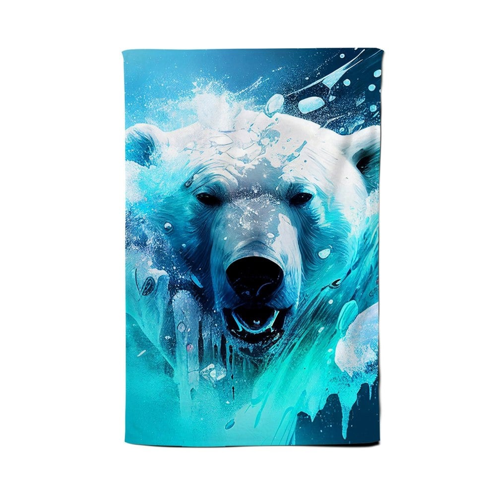 Warren Reed Polar Bear Face Splashart Tea Towel