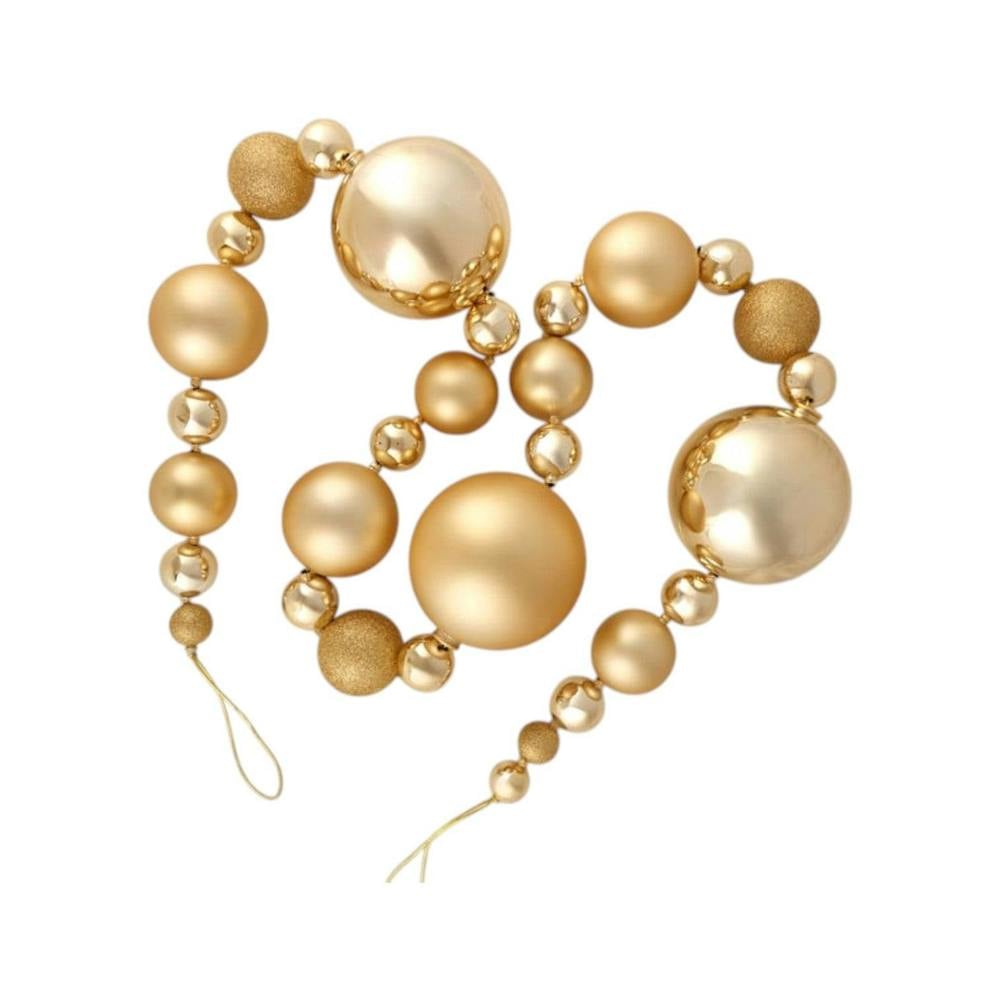 Garden Greatness Glittered Gold Bauble Christmas Garland