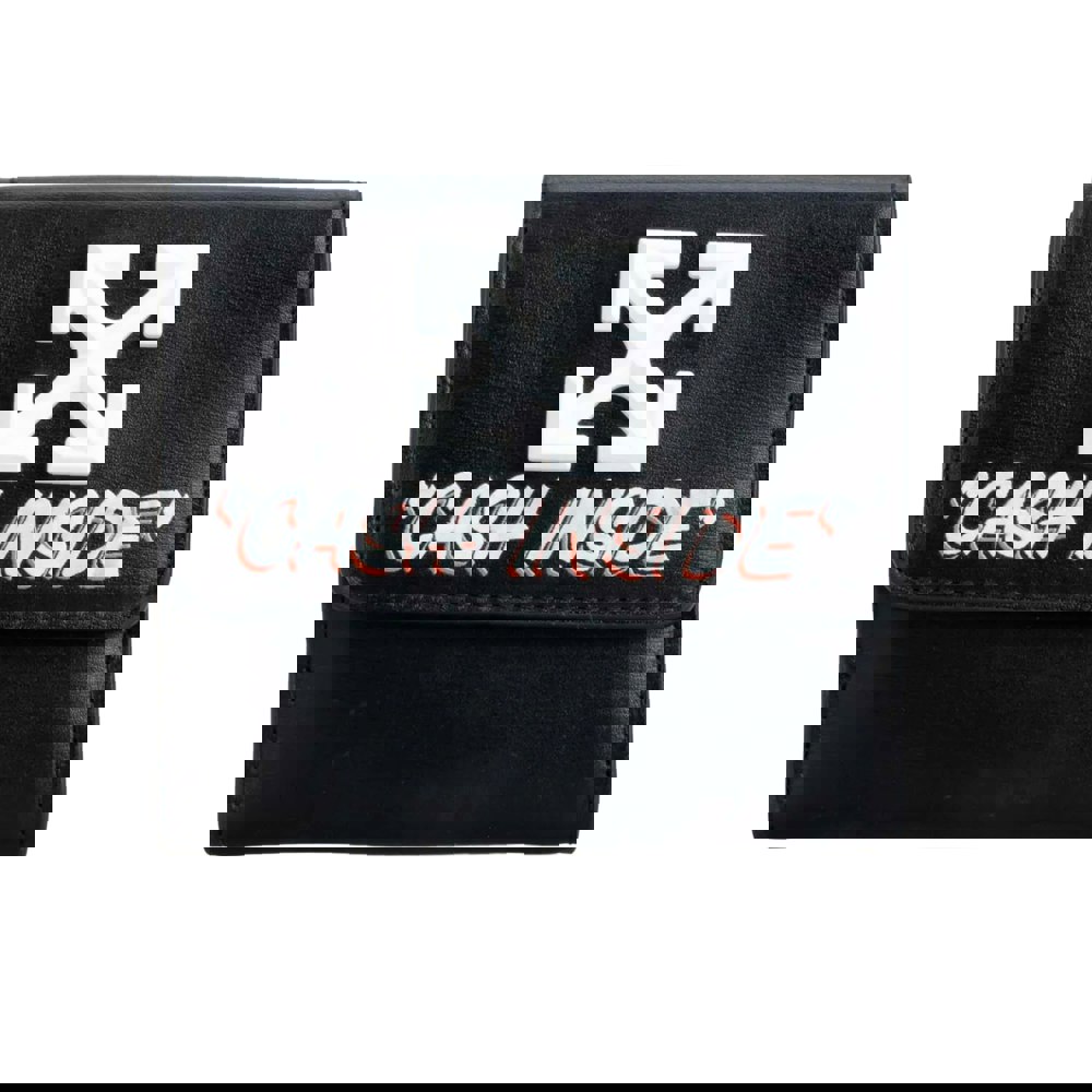 Off White Cash Inside Jitney French Leather Wallet - Black
