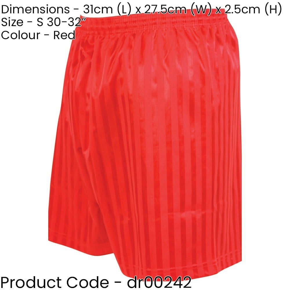 S - RED Adult Sports Continental Stripe Training Shorts Bottoms - Football
