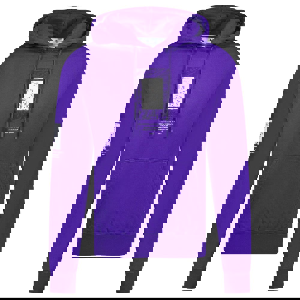 Off-White Paint Mirror Logo Slim Fit Hoodie - Purple