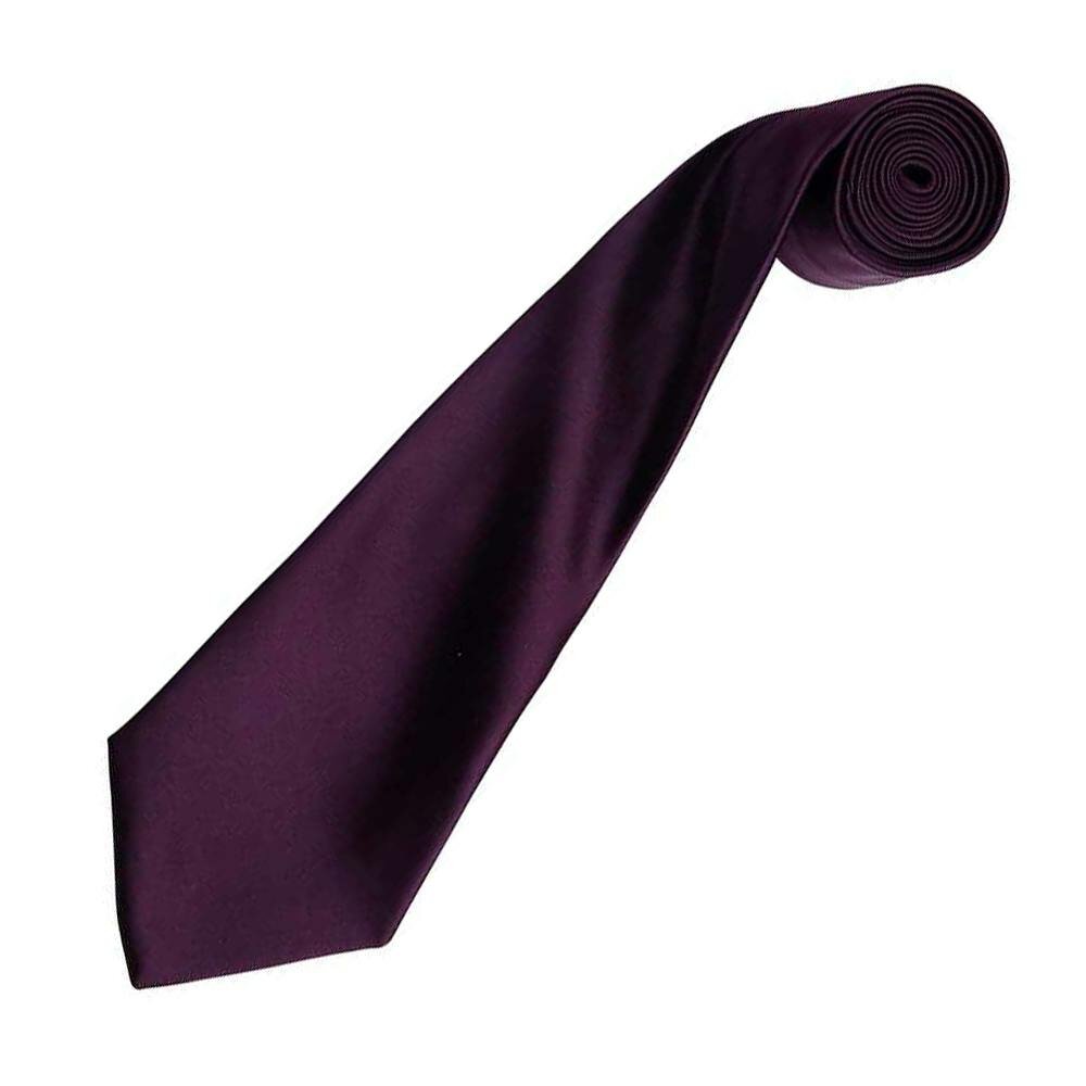 Premier Unisex Adult Colours Satin Tie - Aubergine