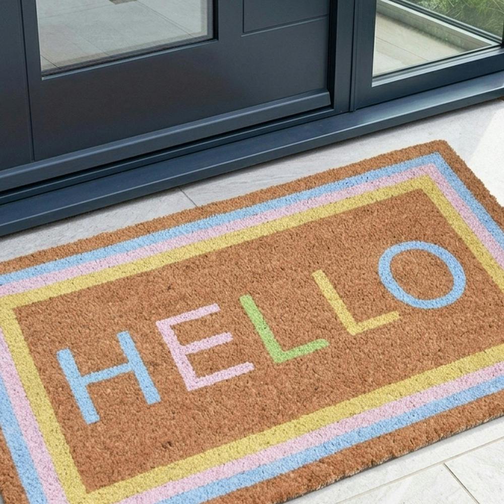 Garden Greatness Hello Design Natural Coir Doormat
