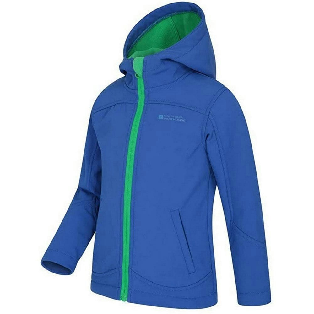 Mountain Warehouse Kids Exodus Water Resistant Soft Shell Jacket - Bright Blue