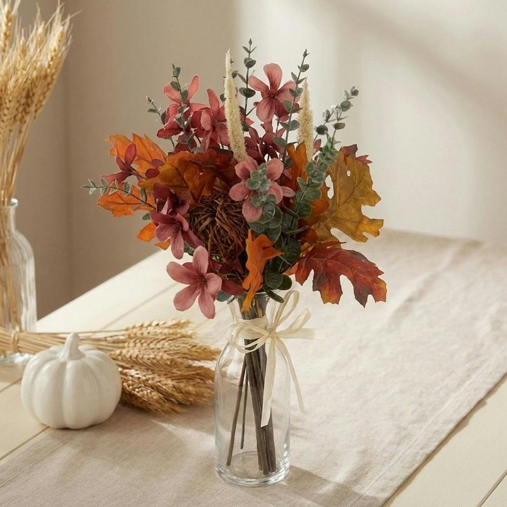 Garden Greatness Autumnal Red Magnolia and Eucalyptus Bouquet