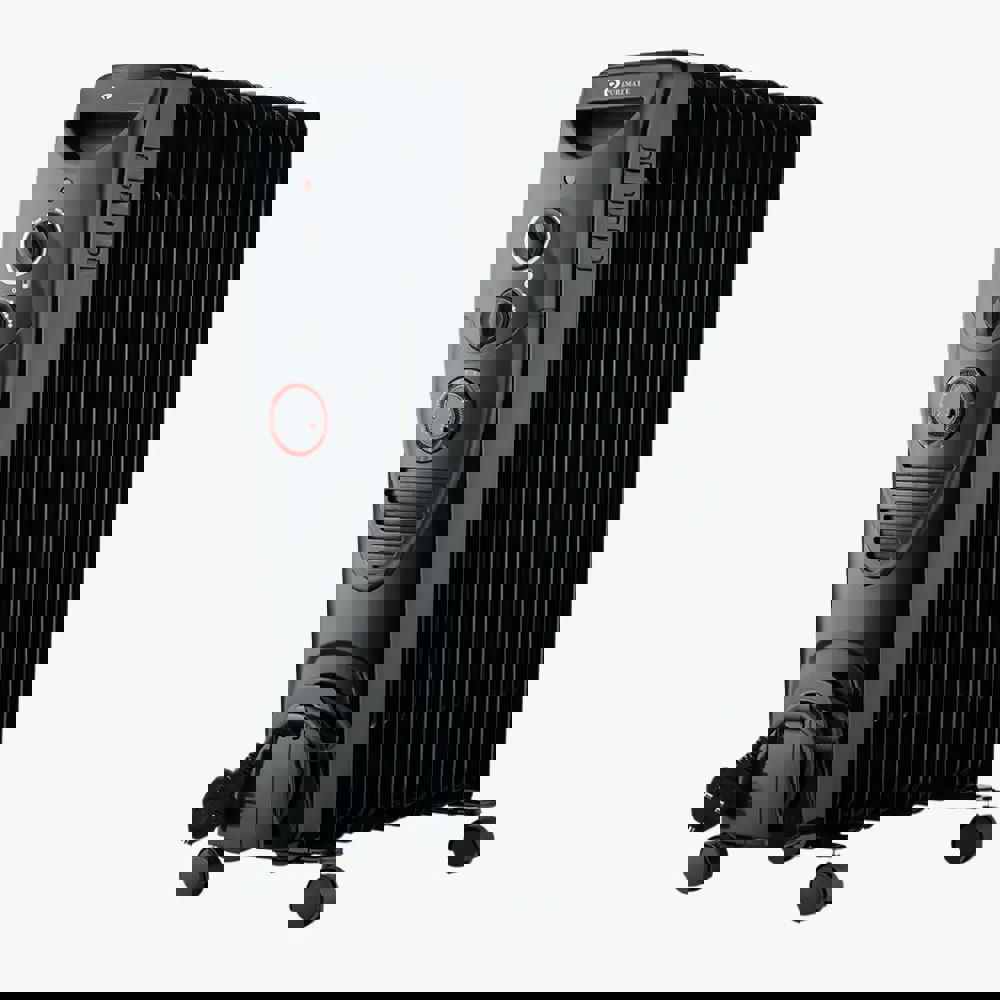 PureMate 2500W Oil Filled Radiator with 11 Fins - Black