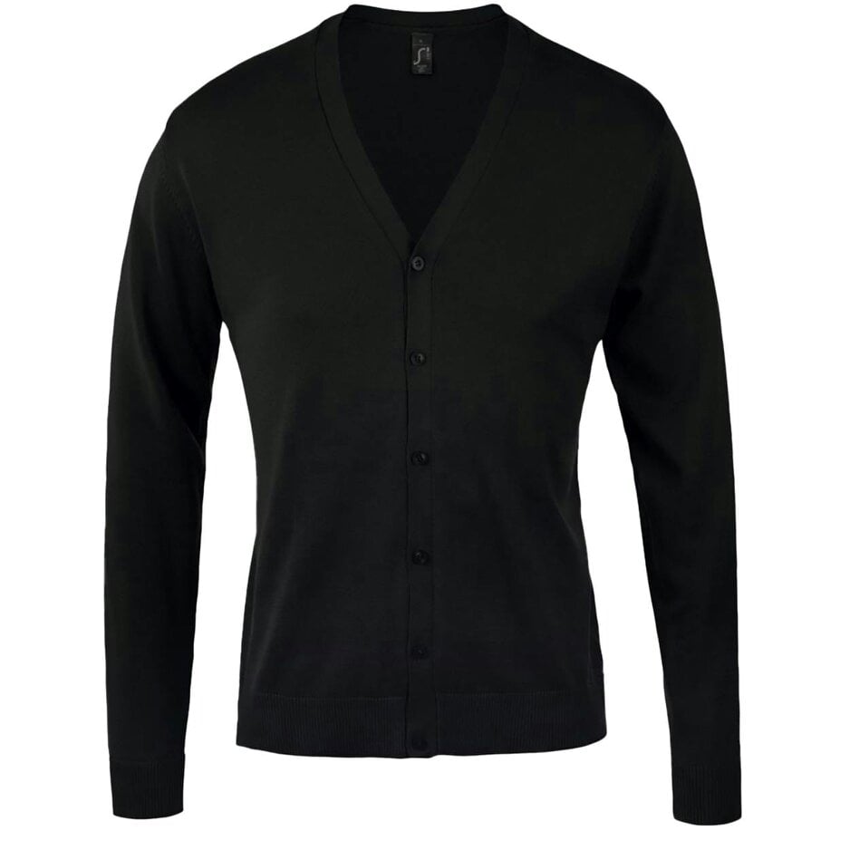 SOLS Mens Golden V Neck Cardigan - Black - Black