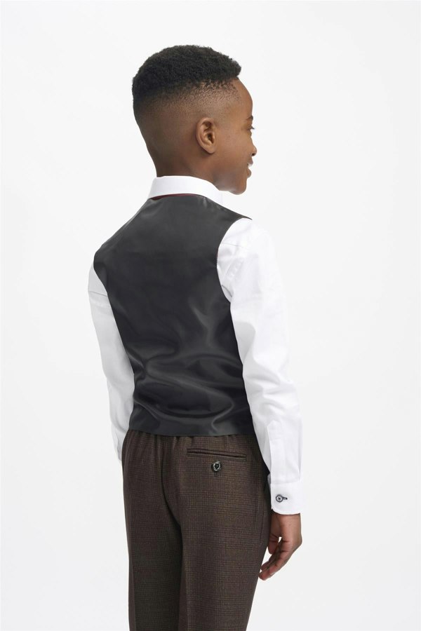 Caridi Brown Boys Waistcoat Back