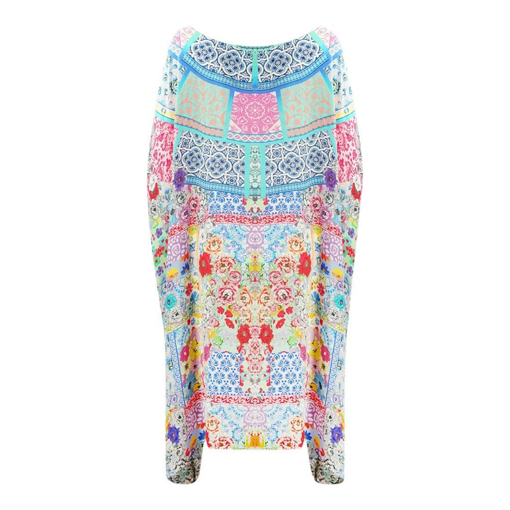 Inoa Martinique 12004 Multi Coloured Floral Short Box Kaftan Cover Up
