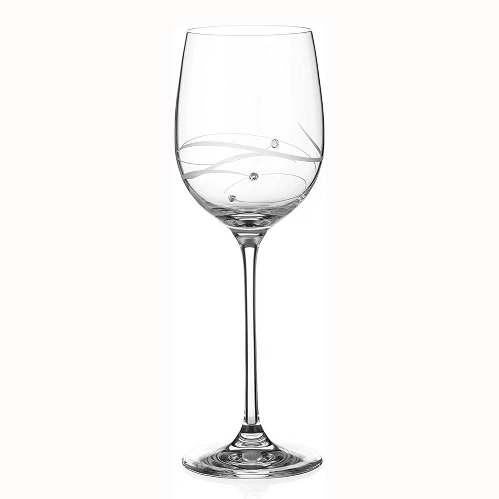 Diamante Moda Spiral White Wine Glasses - Single Glass