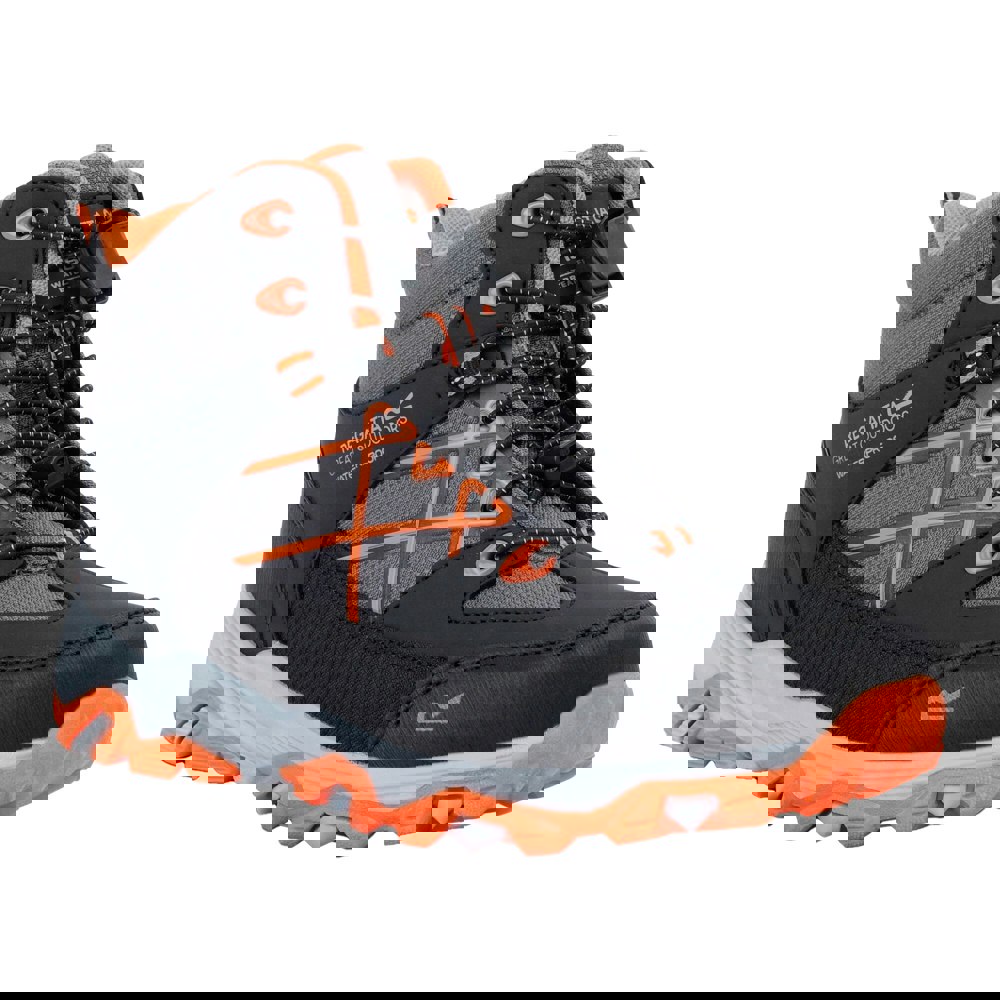 Regatta Childrens/Kids Samaris III Walking Boots - Black/Blaze Orange