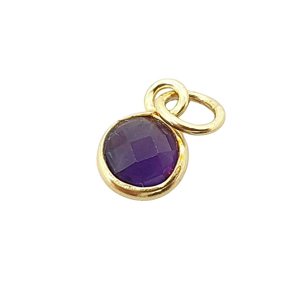 Mini Amethyst February Birthstone Gold Vermeil Charm