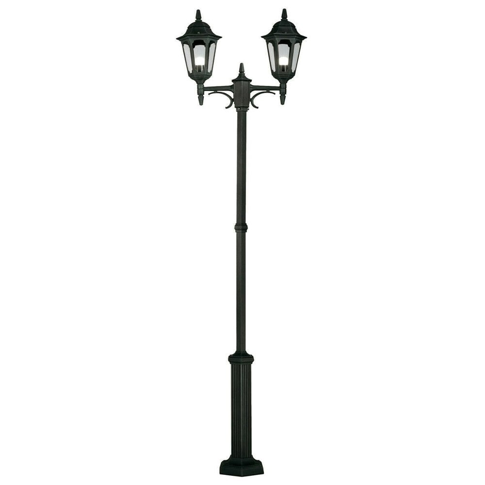 Outdoor IP44 2 Bulb Twin Lamp Post Black LED E27 100W Bulb Light Fitting Loops