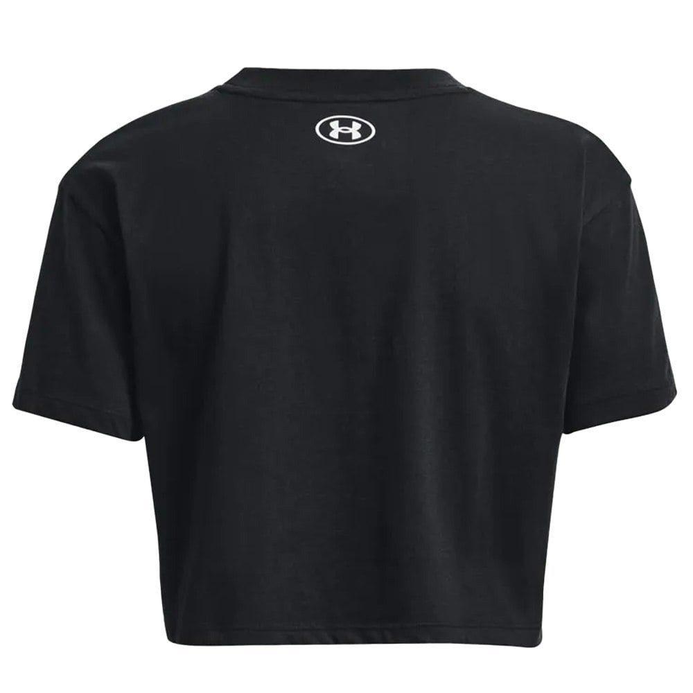 Under Armour Womens Collegiate Short-Sleeved Crop T-Shirt - Black