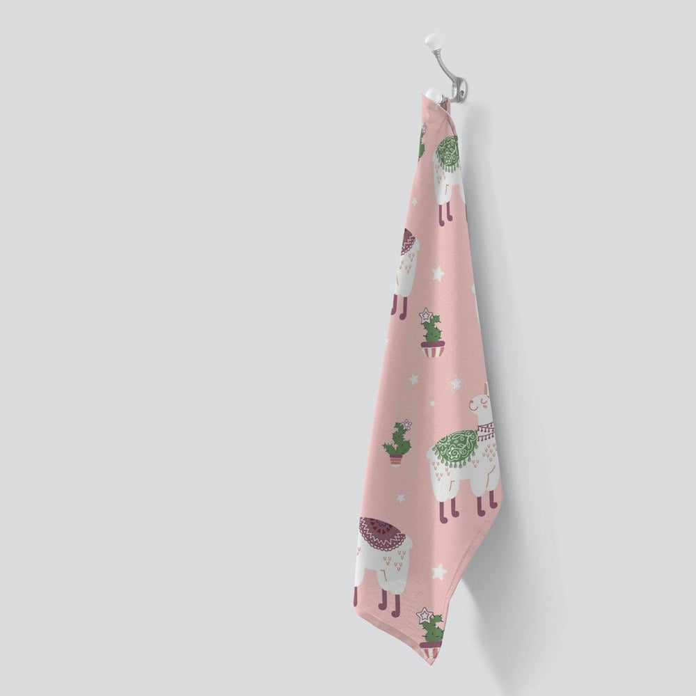 Warren Reed Happy Lama Tea Towel
